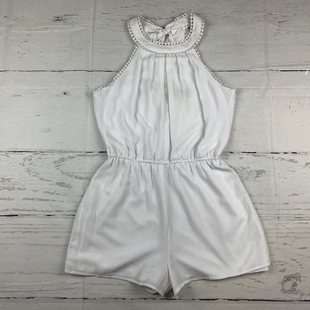 Blue Rain Francesca's NWT womens S white halter neck sleeveless one piece romper